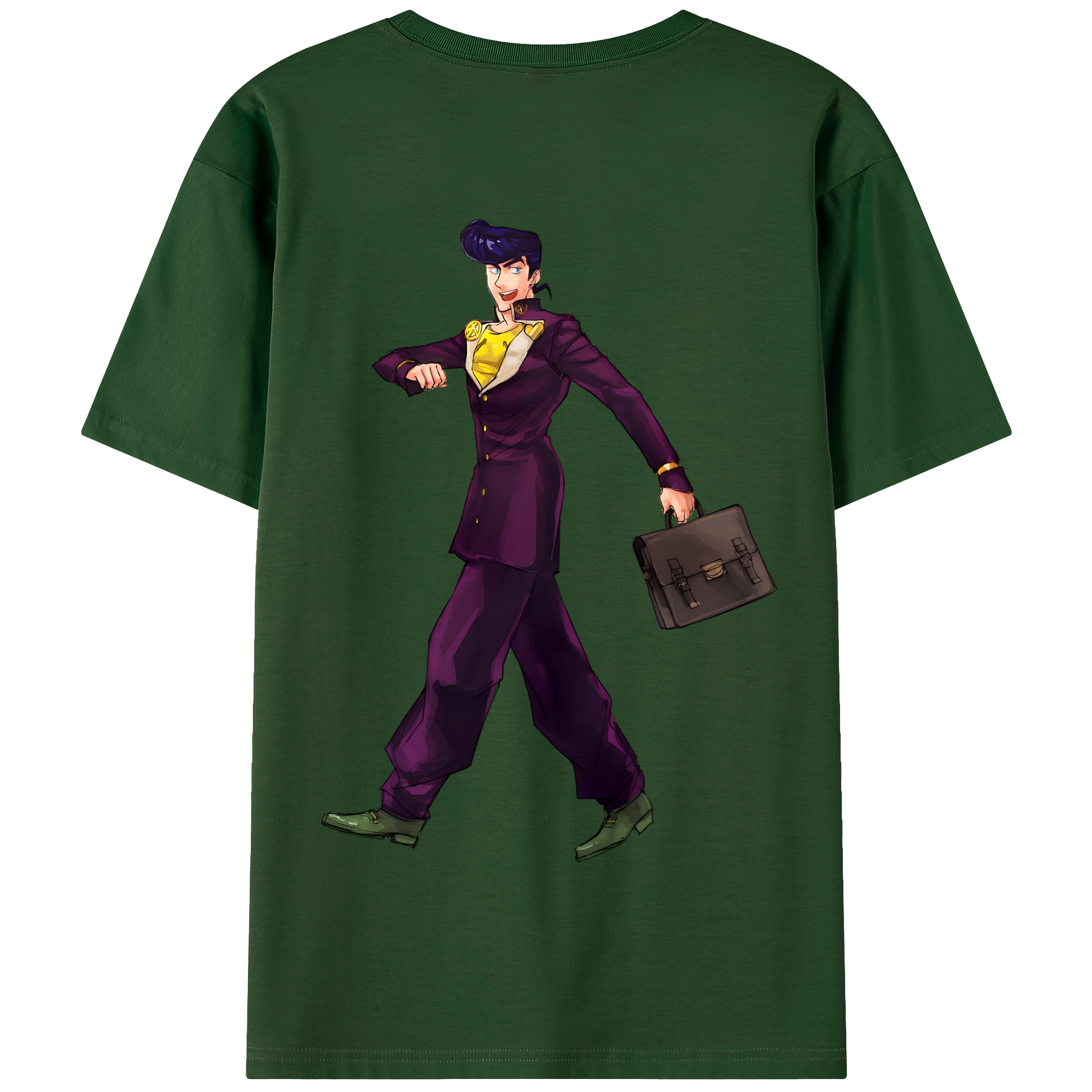 （画像用） ジョジョの奇妙な冒険 ひがしかた じょうすけ JoJo's Bizarre Adventure Higashikata Josuke 綿100％半袖Tシャツ（背面プリント）